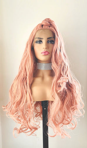 “Elegance” - 26” Long Hand Tied 13x2.5 Lace Front Premium Synthetic Wig for Daily Wear/Events/Drag