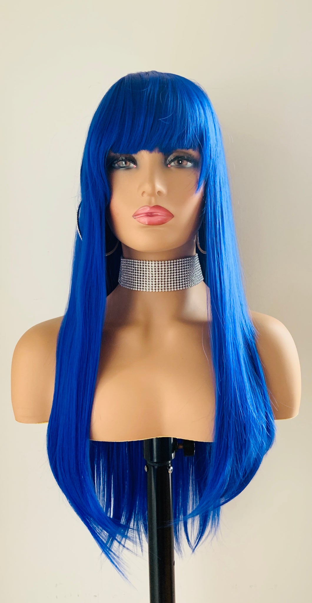 Clearance “Brandi” - 24” Long Straight Synthetic Wig w Bangs for Cosplay/Gaming/Events