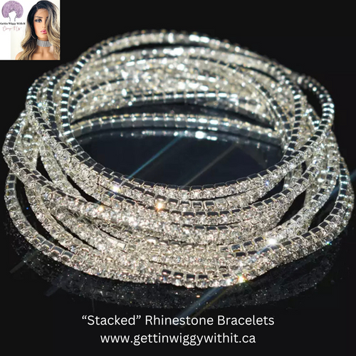 “Stacked” - 10 Chrystal Rhinestone Expandable Bracelets