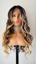 Load image into Gallery viewer, “Sydney” - Long Ombre Brown &amp; Blonde Premium Fiber 13x4 Lace Front Canada Wig for Daily Wear/Events/Drag 👠