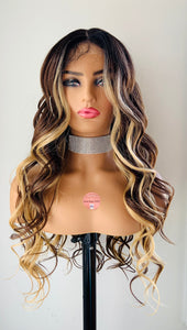 “Sydney” - Long Ombre Brown & Blonde Premium Fiber 13x4 Lace Front Canada Wig for Daily Wear/Events/Drag 👠