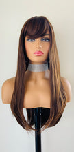 Load image into Gallery viewer, Clearance “Brandi” - 24” Long Straight Synthetic Wig w Bangs for Cosplay/Gaming/Events