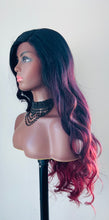 Load image into Gallery viewer, “Madison” - 28” Long Wavy Black Burgundy Premium Fiber Lace Front Canada Wig for Daily Wear or Events