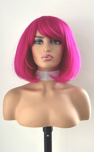 50% off Promo! “Bonnie” - 10” Bob Style Synthetic Wig with Bangs for Halloween/Cosplay/Drag