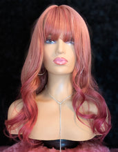 Load image into Gallery viewer, “Sasha” - Gorgeous Fuchsia Synthetic Wig With Bangs