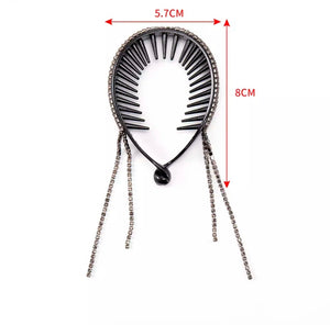 “Natasha” - Crystal Rhinestone Bun/Ponytail/Headwear Clip Hair Accessory
