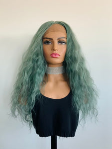 “Brooklyn” - 26” Pearl Green Premium Fiber Lace Front Wig for Daily Wear/Events…