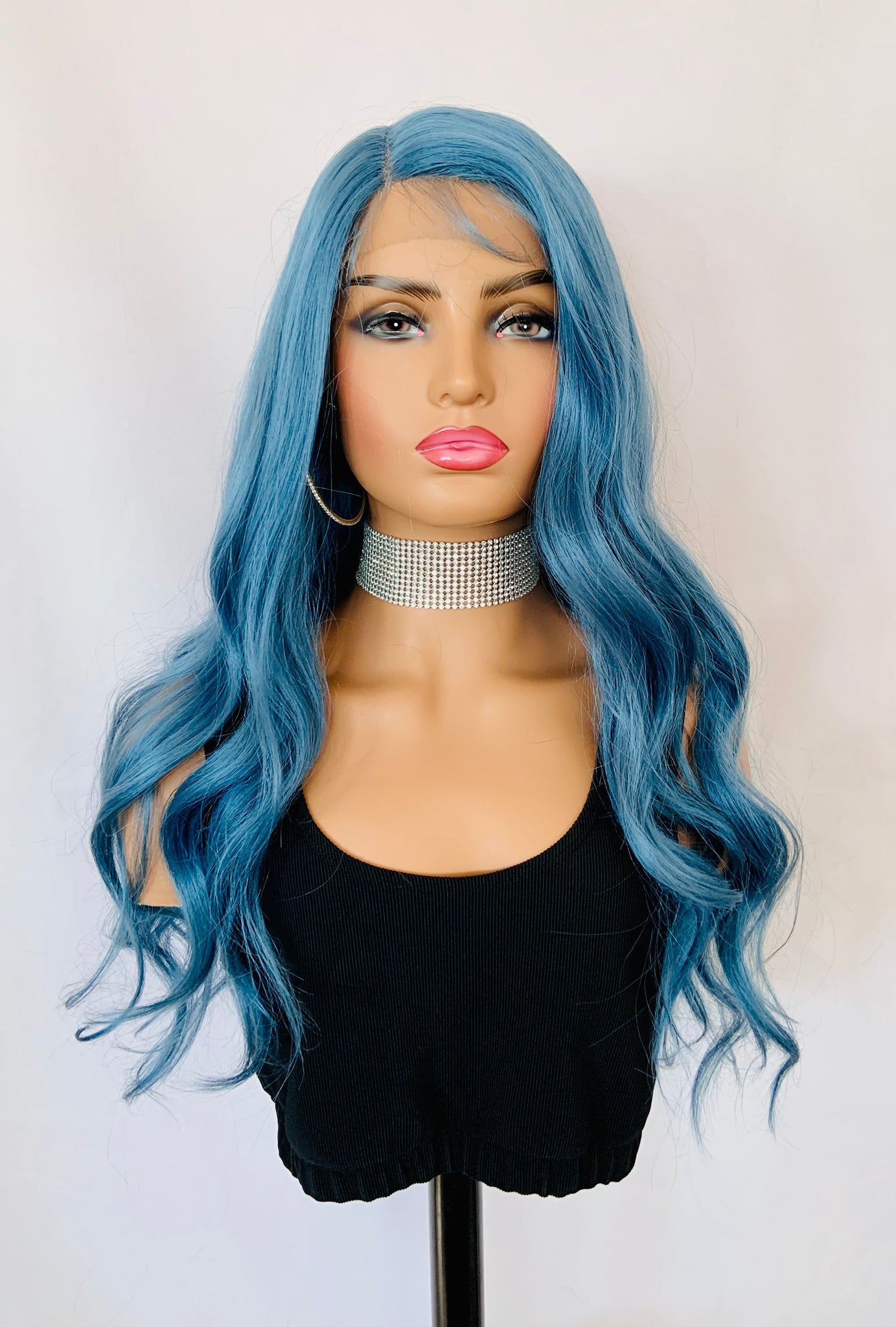 Cherie 28 Ocean Blue Premium Synthetic Fiber Lace Front Wig