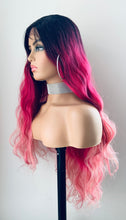 Load image into Gallery viewer, “Becky” - 28” Ombre Pink or Ombre Auburn Premium Fiber Lace Front Wigs / Canada Wigs