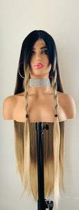 “Serenity” - 36” Long Straight Synthetic Lace Front Wig