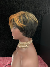 Load image into Gallery viewer, “Flora” - Short Auburn Mix “Put On &amp; Go” Synthetic Wig with Bangs for Daily Wear &amp; Events