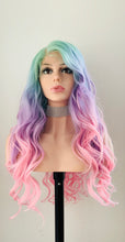 Load image into Gallery viewer, “Arielle” - 28” Pastel Unicorn  Color 13x4 Lace Front 360 Premium Fiber Wig for Cosplay/Drag…