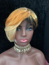 Load image into Gallery viewer, “Flora” - Short Auburn Mix “Put On &amp; Go” Synthetic Wig with Bangs for Daily Wear &amp; Events