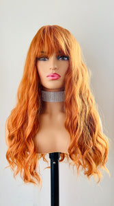 “Coco” - 20”-24” Long Wavy Synthetic Wig with Bangs