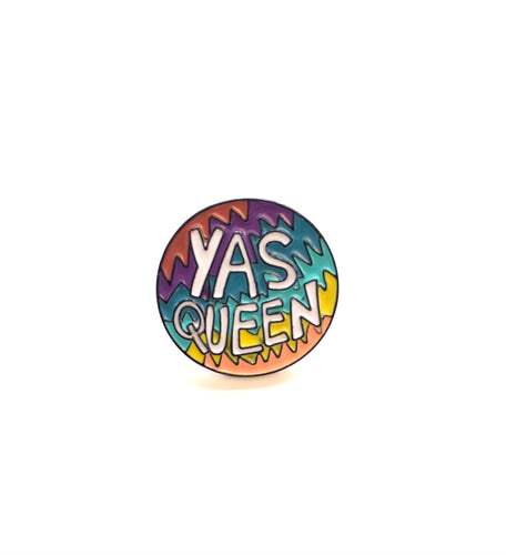 “Yas Queen” - Rainbow Color Circular Enamel Pin