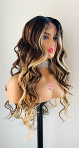 “Sydney” - Long Ombre Brown & Blonde Premium Fiber 13x4 Lace Front Canada Wig for Daily Wear/Events/Drag 👠