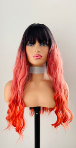 “Coco” - 20”-24” Long Wavy Synthetic Wig with Bangs