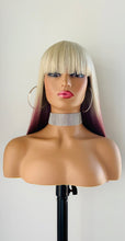 Load image into Gallery viewer, “Gabrielle” - Clearance - 18” Ombre Colored Straight Synthetic Wig with Bangs