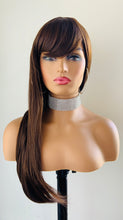 Load image into Gallery viewer, Clearance “Brandi” - 24” Long Straight Synthetic Wig w Bangs for Cosplay/Gaming/Events