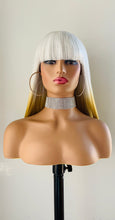 Load image into Gallery viewer, “Gabrielle” - Clearance - 18” Ombre Colored Straight Synthetic Wig with Bangs