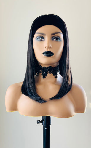 “Tia” - 14” Shoulder Length Synthetic Headband Wig