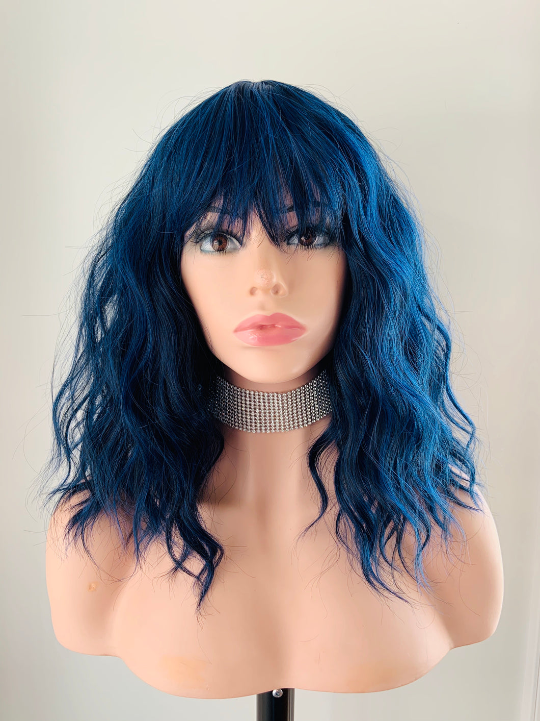 “Bailey” - 14” Loose Wave “Put On & Go” Synthetic Wig with Bangs for Cosplay/Gaming..- Clearance!