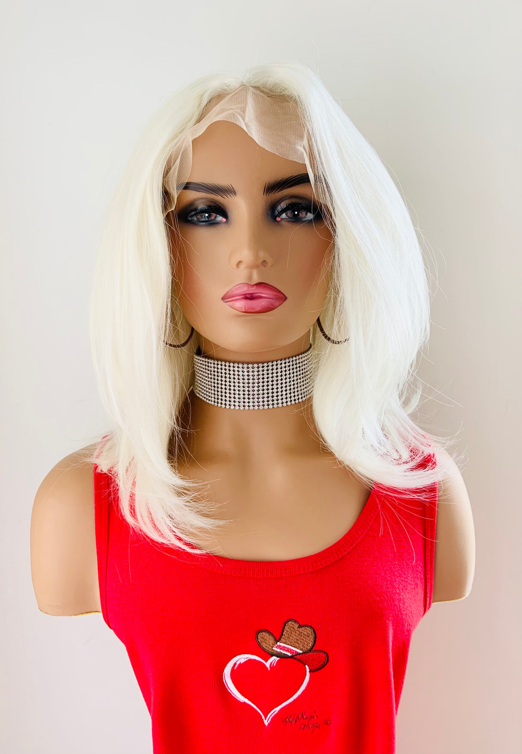 “Doris” - 16” White Blonde 13x3 Lace Front Premium Synthetic Wig