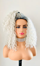 Load image into Gallery viewer, &quot;Graycee&quot; - “Put On &amp; Go” Ombre Pearl Grey Premium Synthetic 16” Curly Wig