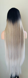 “Serenity” - 36” Long Straight Synthetic Lace Front Wig