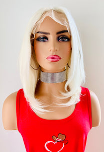 “Doris” - 16” White Blonde 13x3 Lace Front Premium Synthetic Wig