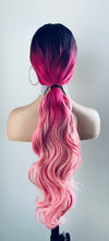 Load image into Gallery viewer, “Becky” - 28” Ombre Pink or Ombre Auburn Premium Fiber Lace Front Wigs / Canada Wigs