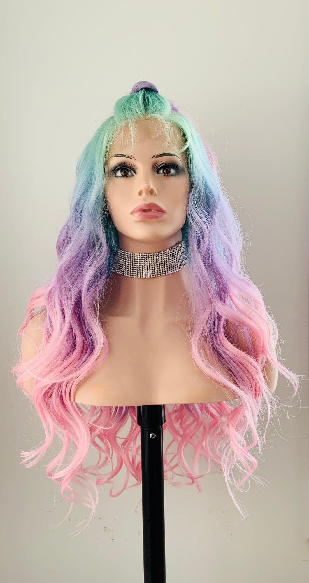 “Arielle” - 28” Pastel Unicorn  Color 13x4 Lace Front 360 Premium Fiber Wig for Cosplay/Drag…