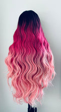 Load image into Gallery viewer, “Becky” - 28” Ombre Pink or Ombre Auburn Premium Fiber Lace Front Wigs / Canada Wigs