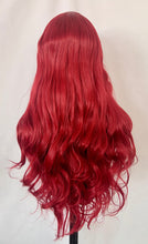 Load image into Gallery viewer, “Teigan”- Long 26” Ruby Red Premium Synthetic Fiber Wig with Bangs for Events/Drag/Calgary Stampede…