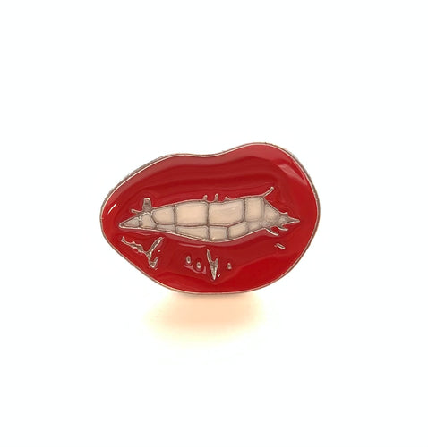 “Mouthy”- Red Lips with White Teeth Enamel Pin