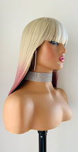 Load image into Gallery viewer, “Gabrielle” - Clearance - 18” Ombre Colored Straight Synthetic Wig with Bangs