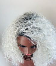 Load image into Gallery viewer, &quot;Graycee&quot; - “Put On &amp; Go” Ombre Pearl Grey Premium Synthetic 16” Curly Wig