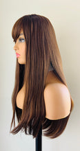 Load image into Gallery viewer, Clearance “Brandi” - 24” Long Straight Synthetic Wig w Bangs for Cosplay/Gaming/Events