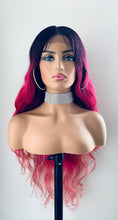 Load image into Gallery viewer, “Becky” - 28” Ombre Pink or Ombre Auburn Premium Fiber Lace Front Wigs / Canada Wigs