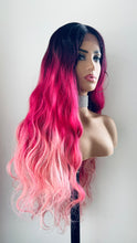 Load image into Gallery viewer, “Becky” - 28” Ombre Pink or Ombre Auburn Premium Fiber Lace Front Wigs / Canada Wigs