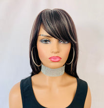 Load image into Gallery viewer, “Nena” - “Put On &amp; Go” Salt &amp; Pepper Color Premium Synthetic Fiber Wig with Bangs for Daily Wear/Events…