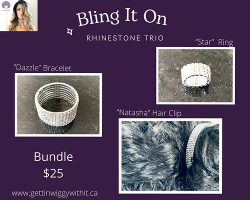 “Bling It On” Rhinestone Bracelet/Ring/Hair Clip Trio Bundle/Jewelry/Accessories
