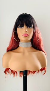 “Coco” - 20”-24” Long Wavy Synthetic Wig with Bangs