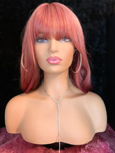 Load image into Gallery viewer, “Sasha” - Gorgeous Fuchsia Synthetic Wig With Bangs