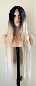 “Serenity” - 36” Long Straight Synthetic Lace Front Wig